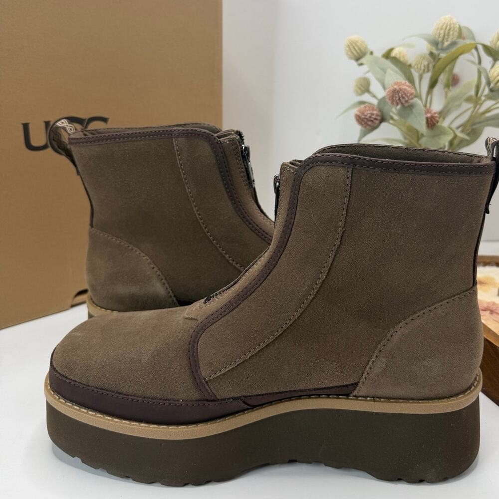 UGG Cityfunc Zip Platform Ankle Boot Hickory Women's 9.5 Tried On - Picture 6 of 10